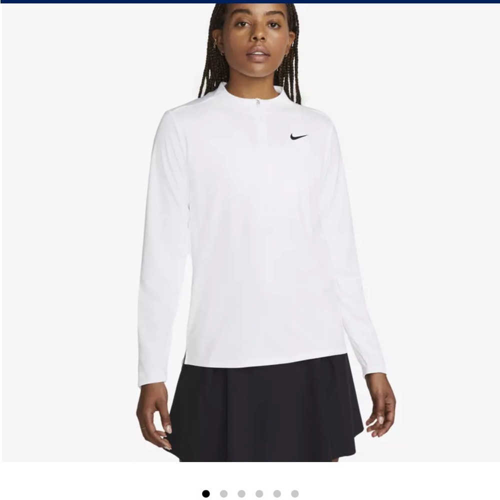 Nike white Dri-Fit UV Club Quarter Zip